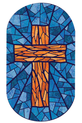 the holy cross carved by glass in crown college