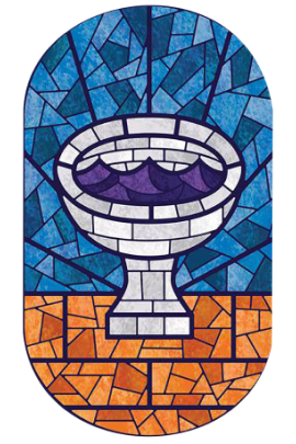 the holy cup carved by glass in crown college