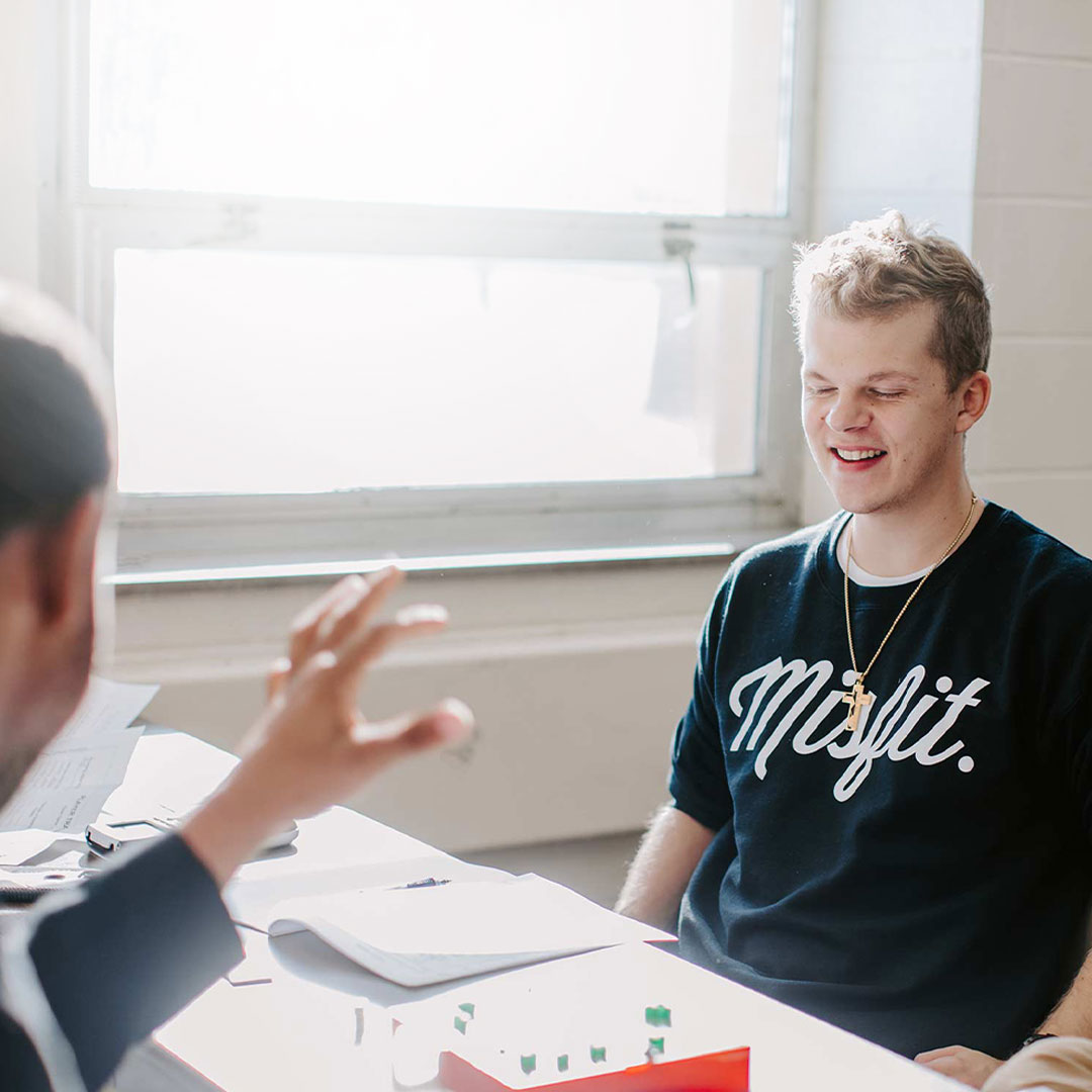 student enjoying class for bachelor's degree in humanities