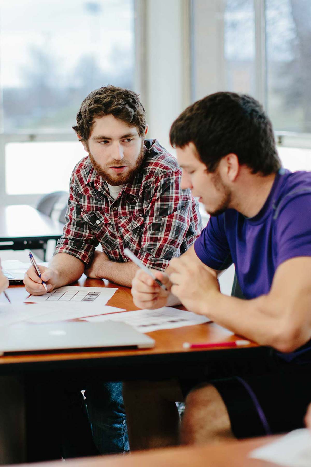 student group discussion in christian law enforcement class