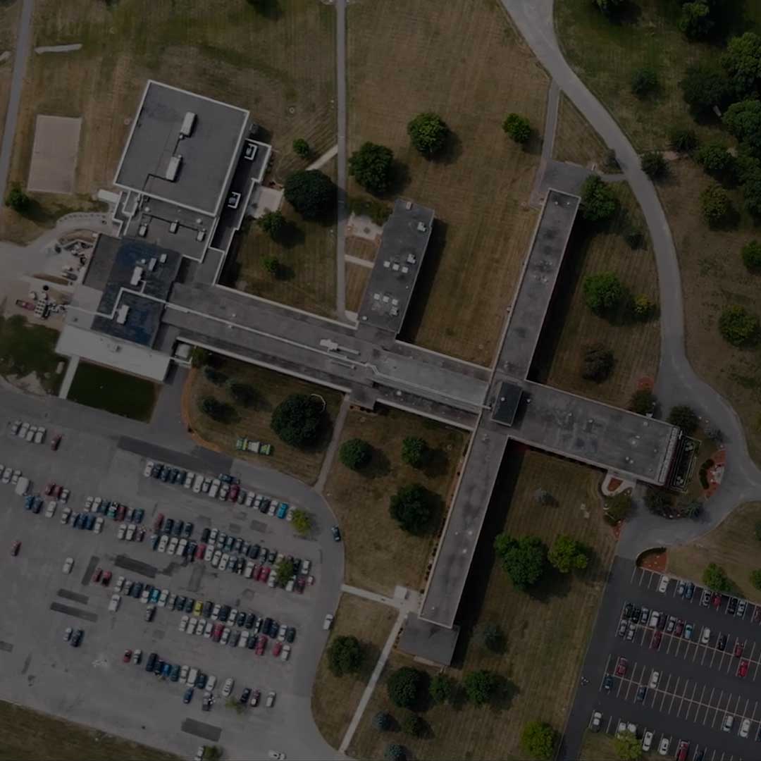 aerial view of school private christian college